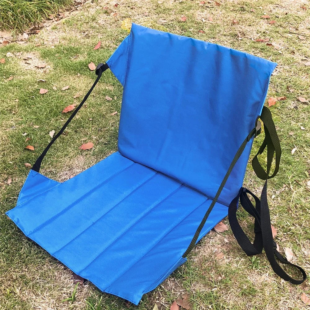 44x44cm Backrest Padded Seat Oxford Cloth Seat Cushion for Outdoor Sporting Events - Blue - 2