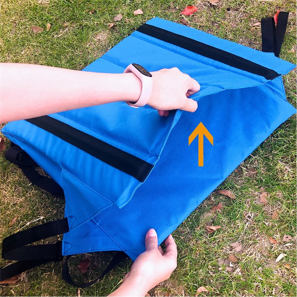 44x44cm Backrest Padded Seat Oxford Cloth Seat Cushion for Outdoor Sporting Events - Blue - 5