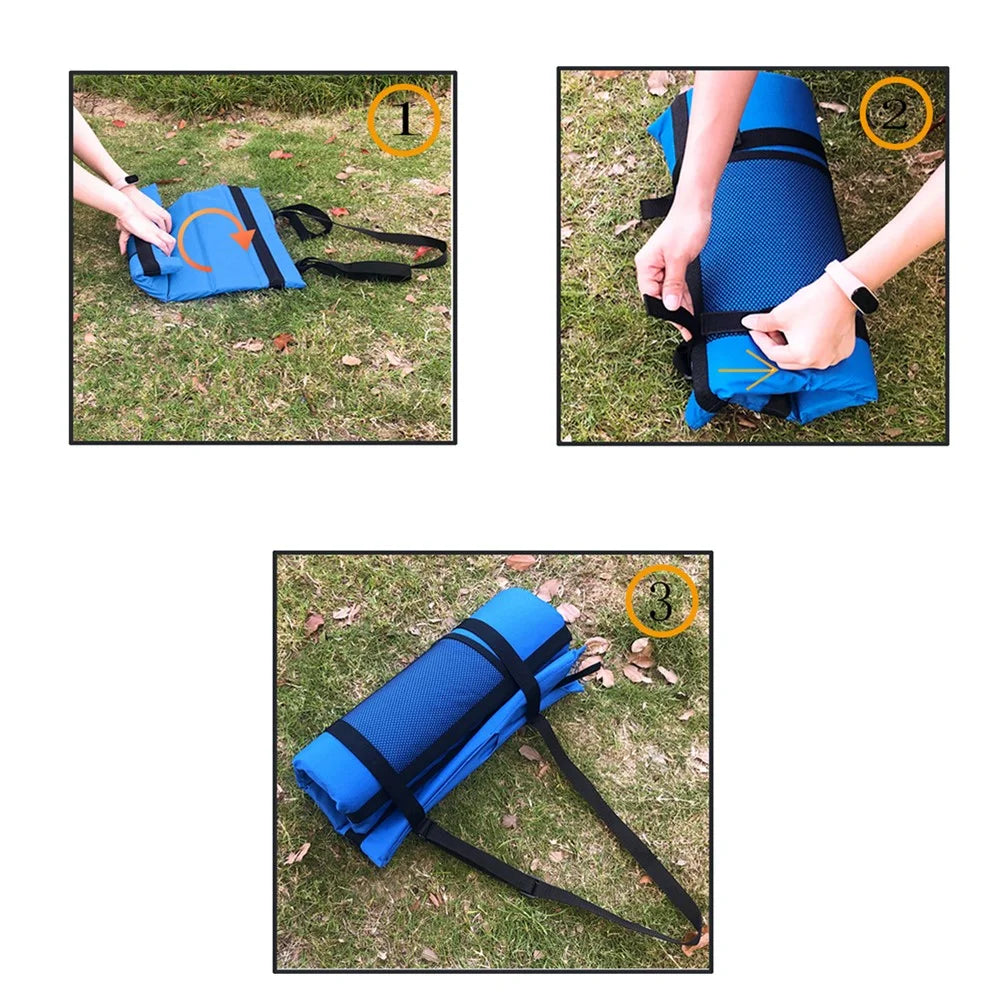 44x44cm Backrest Padded Seat Oxford Cloth Seat Cushion for Outdoor Sporting Events - Blue - 6