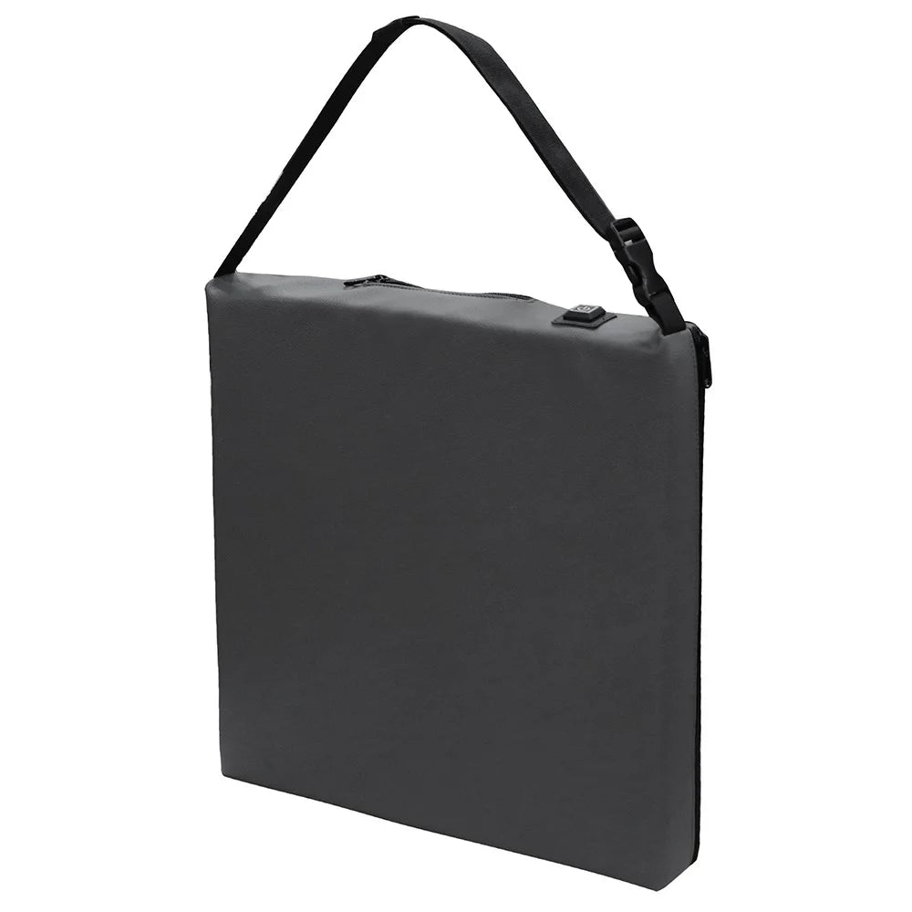 Portable Outdoor Stadium Electric Heating Seat Mat Winter Leather+Cotton Seat Cushion - Dark Grey - 1