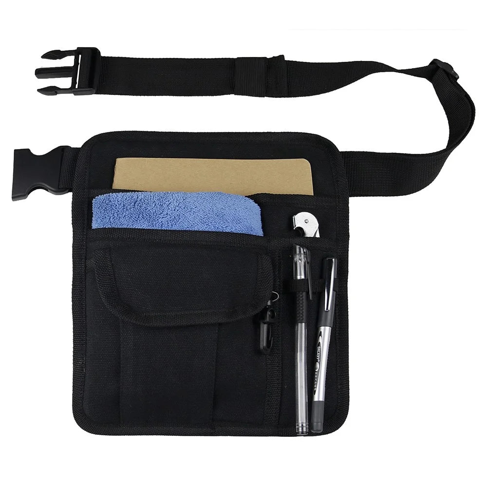 831201 20.5x25.5cm Canvas Belt Pouch Waiter Waist Bag Outdoors Repair Tools Bag - Black - 2