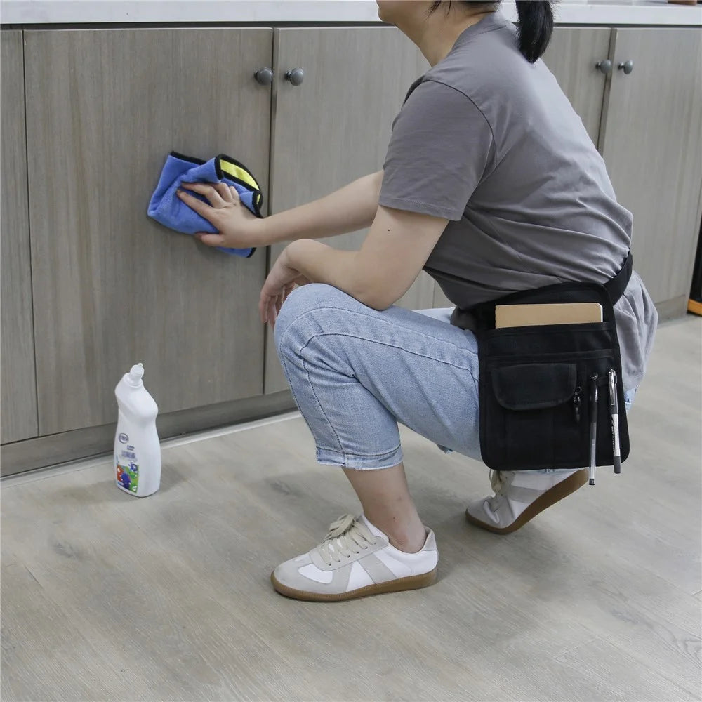 831201 20.5x25.5cm Canvas Belt Pouch Waiter Waist Bag Outdoors Repair Tools Bag - Black - 6
