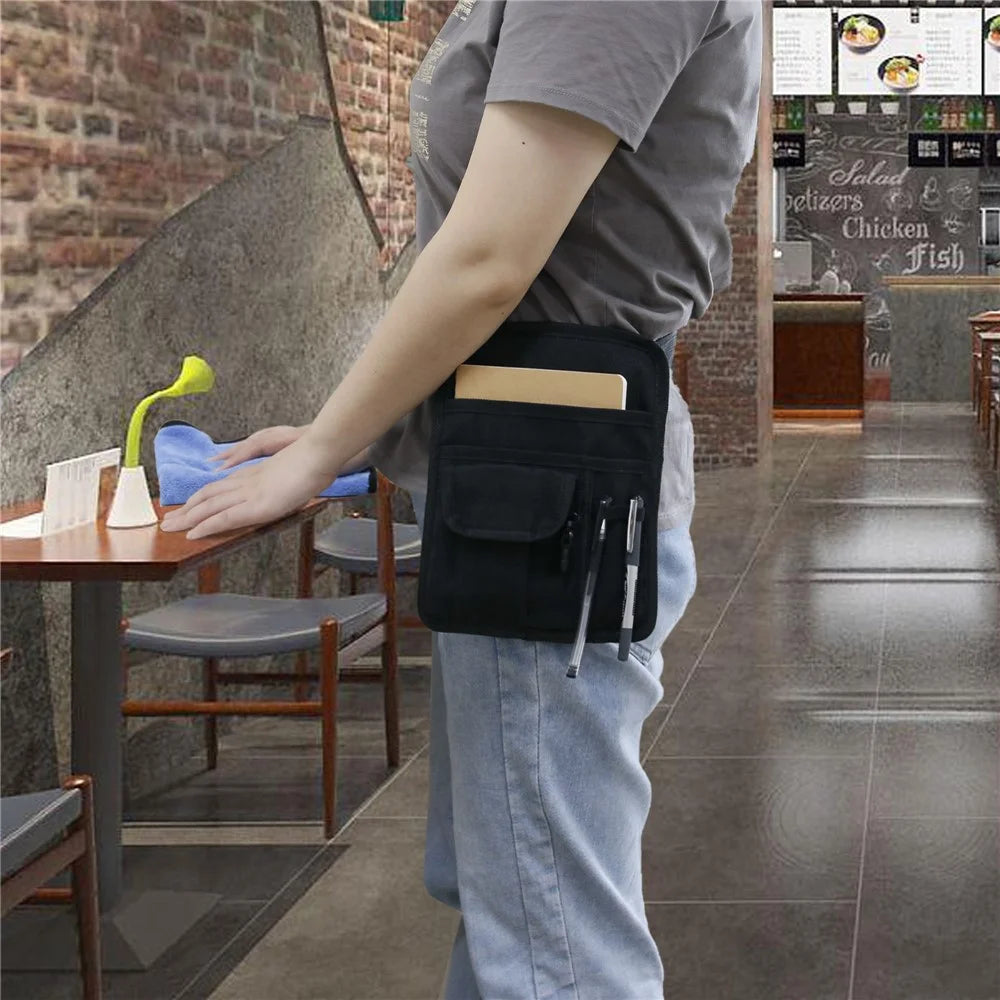 831201 20.5x25.5cm Canvas Belt Pouch Waiter Waist Bag Outdoors Repair Tools Bag - Black - 7
