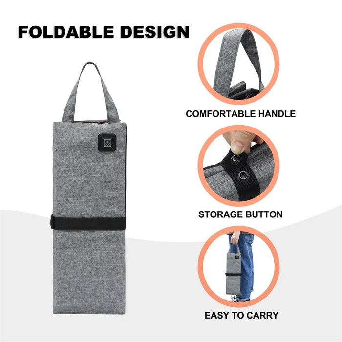 Cold Winter Outdoor Heated Seat Cushion Tri-Fold Seat Mat - Light Grey - 6