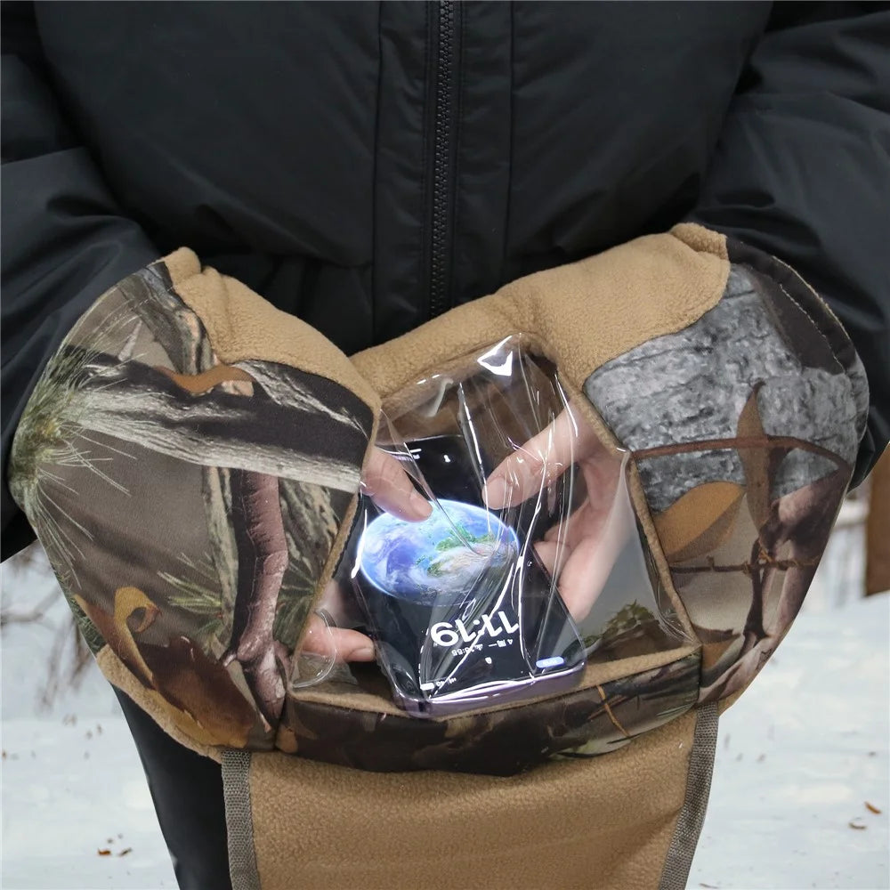 850908 47x27cm Camouflage Hand Muff with Clear Window for Winter Hunting - 6