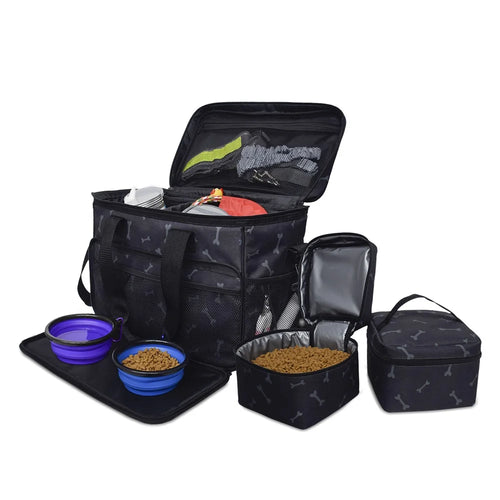 821901 600D Oxford Cloth Bag Dog Food Treat Carrier Storage Pouch with 2 Inner Bags - 1