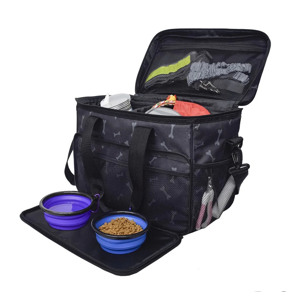 821901 600D Oxford Cloth Bag Dog Food Treat Carrier Storage Pouch with 2 Inner Bags - 2