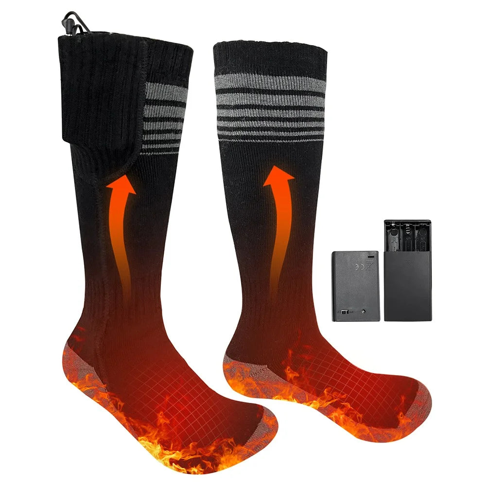 850230 Built-In Heating Sheet Winter Outdoor Electric Heated Socks with Empty Battery Box - 2