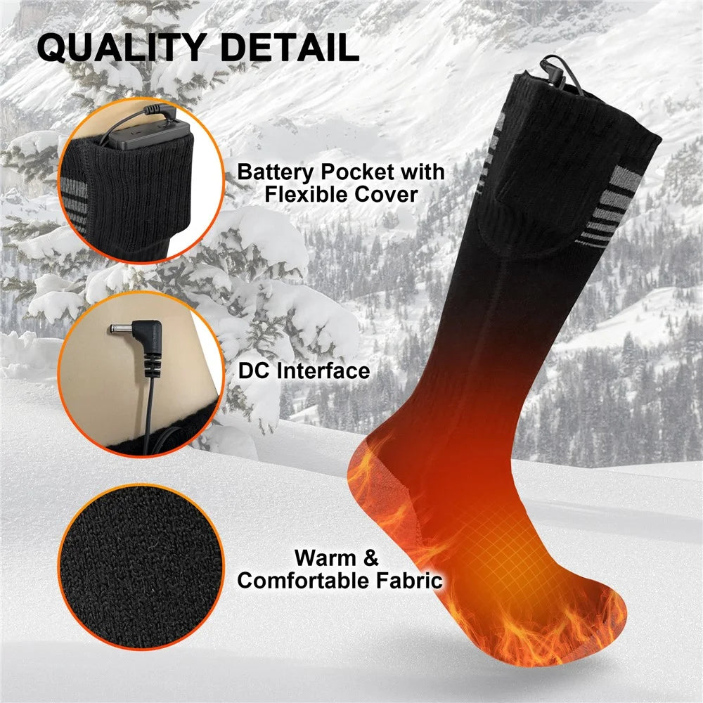 850230 Built-In Heating Sheet Winter Outdoor Electric Heated Socks with Empty Battery Box - 3