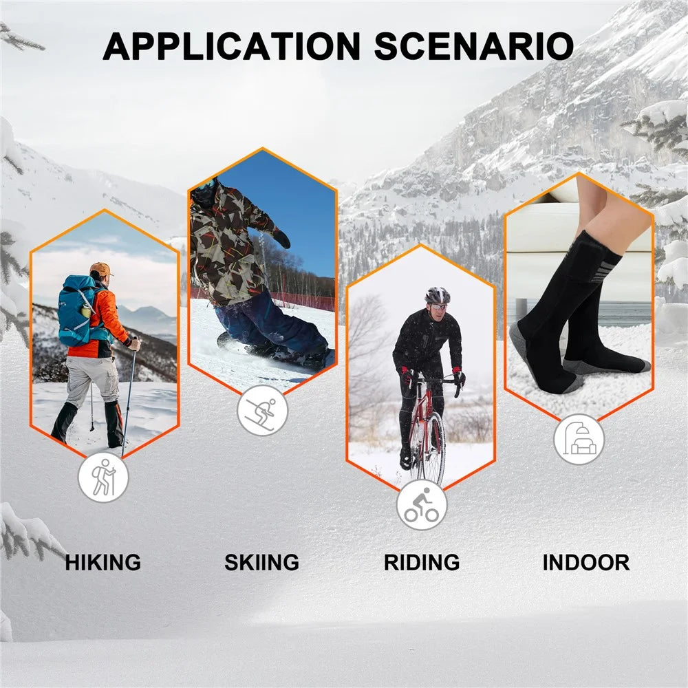 850230 Built-In Heating Sheet Winter Outdoor Electric Heated Socks with Empty Battery Box - 6