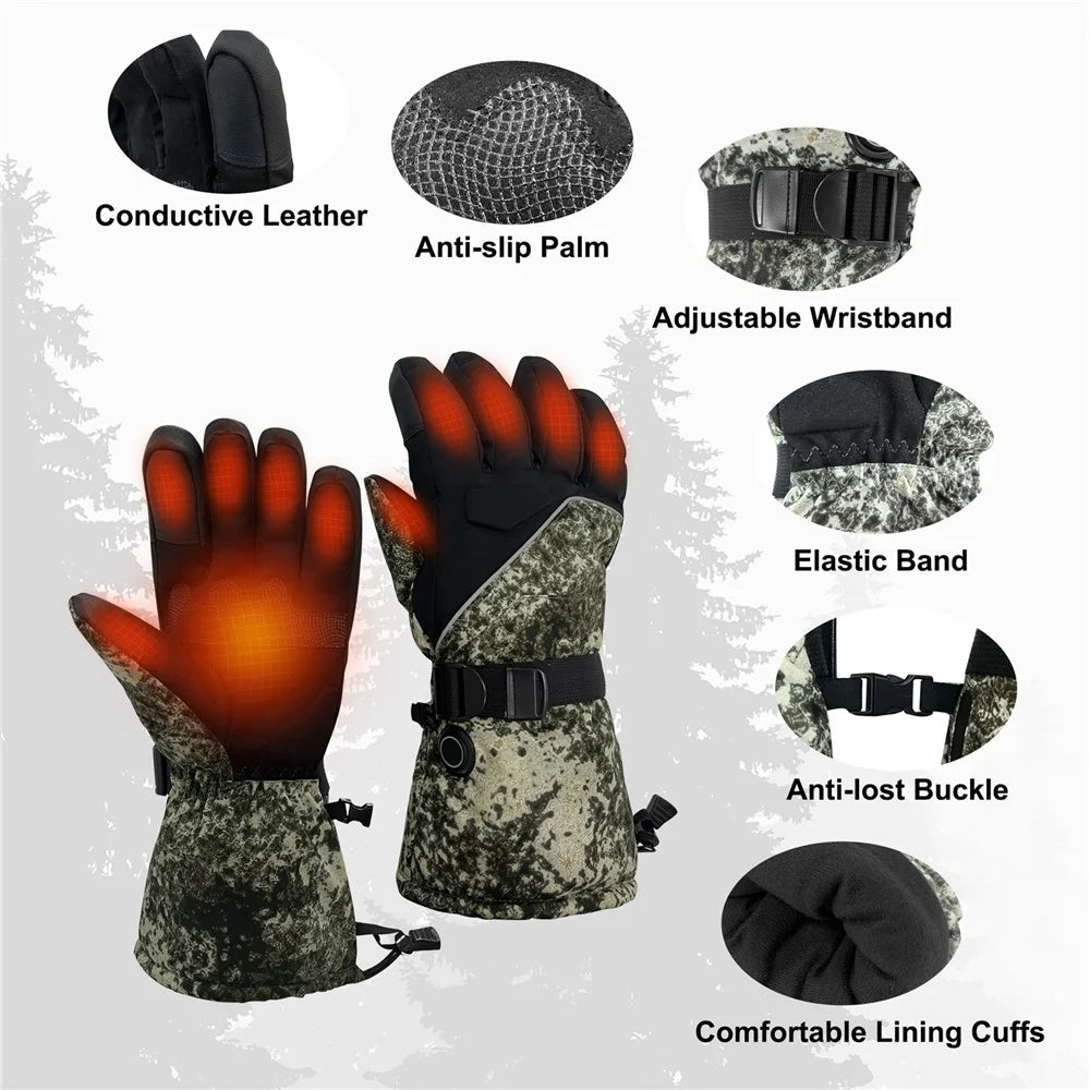 1 Pair Portable Electric Heated Gloves Winter Thermal Touchscreen Function Hand Warmer - Style B - 5