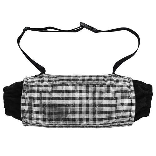 Outdoor Hand Warmer 40x19cm Heated Hand Muff Pouch for Cold Weather - Black+White Grid - 1