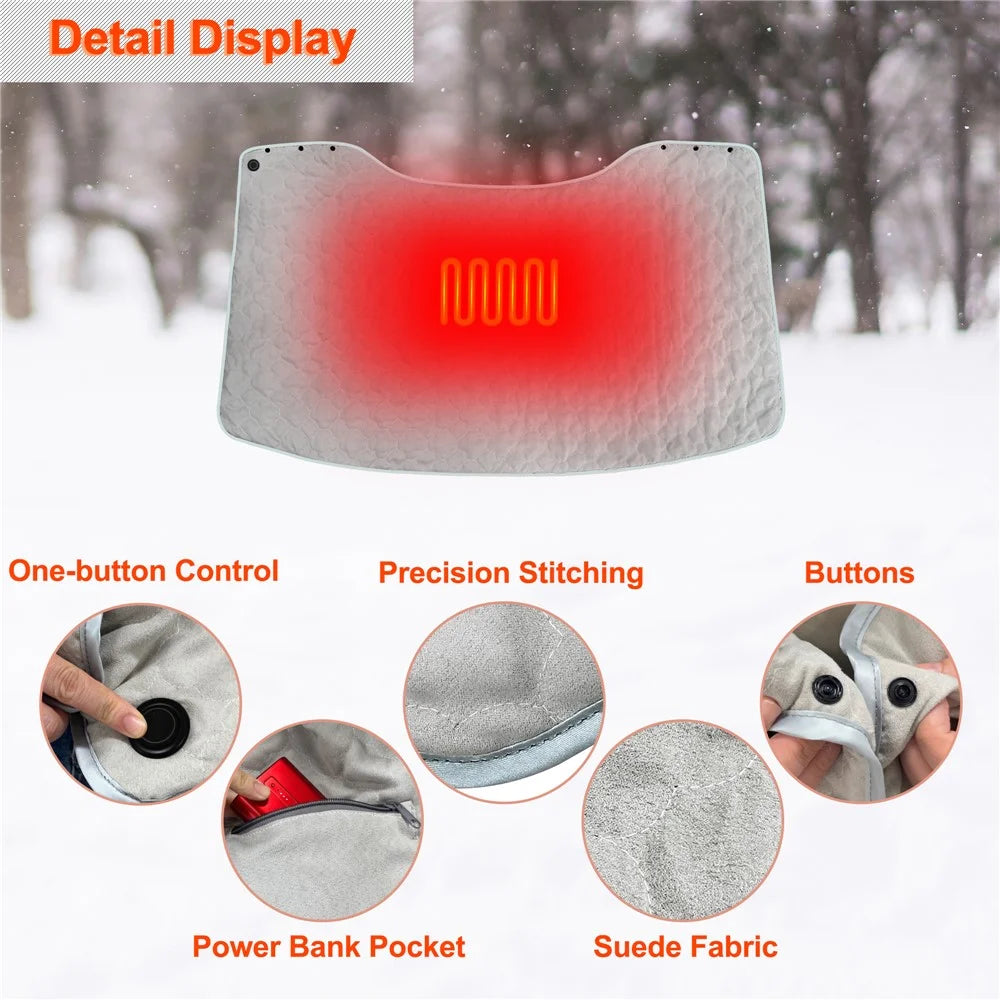 843230 Button Switch 140x82cm Suede Shawl Blanket Heated Shawl Cover for Home Outdoor - 6