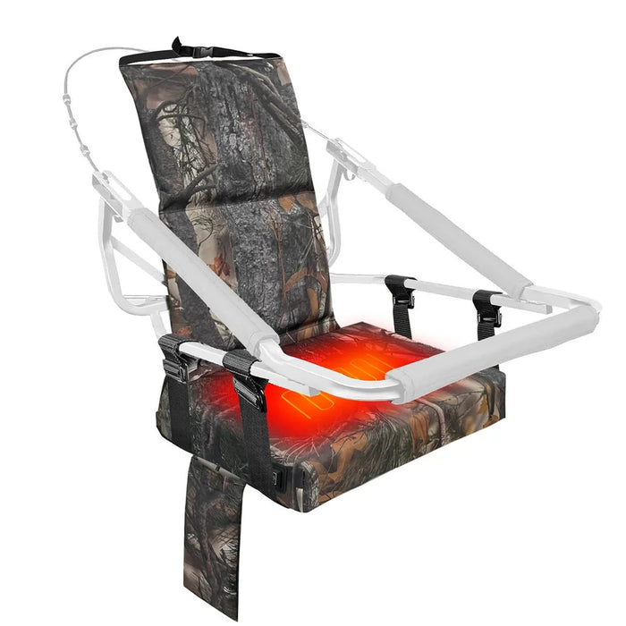 Outdoor Camping Hunting Electric Heating Chair 600D Oxford Cloth+EPE Tree Mount Seat Cushion, 46x31x59cm - Leaf Camouflage - 7