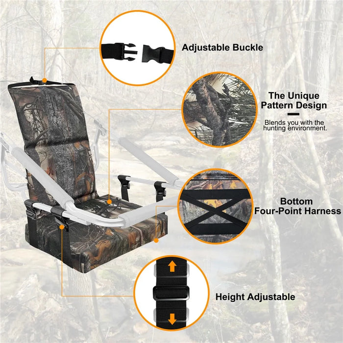 46x31x59cm Waterproof Tree Stand Chair Cushion for Outdoor Mountaineering Climbing - New Leaf Camouflage - 4