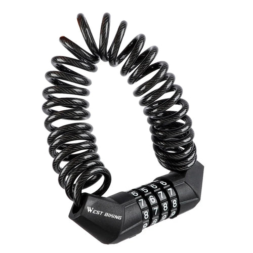 WEST BIKING Bike Lock Bike Locks Cable Bicycle Lock Anti-theft Mini Code Lock - 1