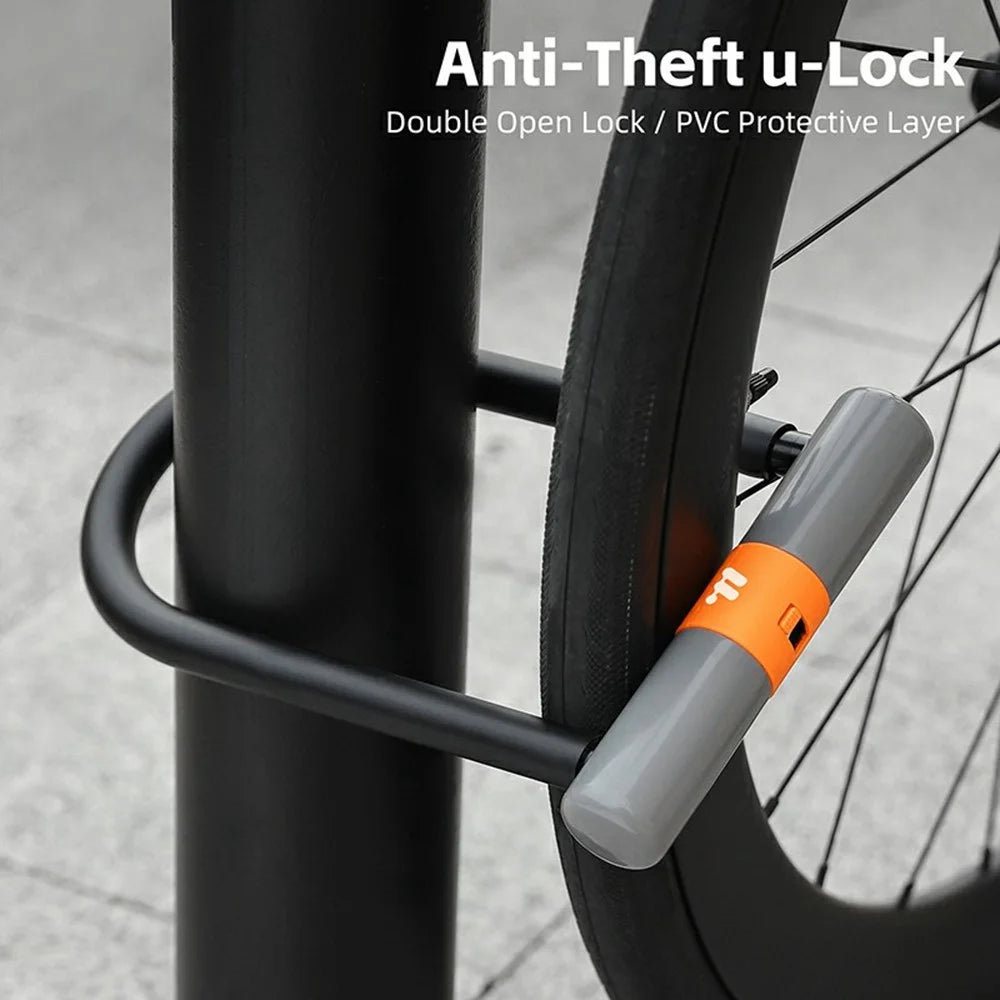 WEST BIKING YP0705109 Anti-Theft Bike Motorcycle Lock High Security U-Shape Door Lock with 2 Keys - 3