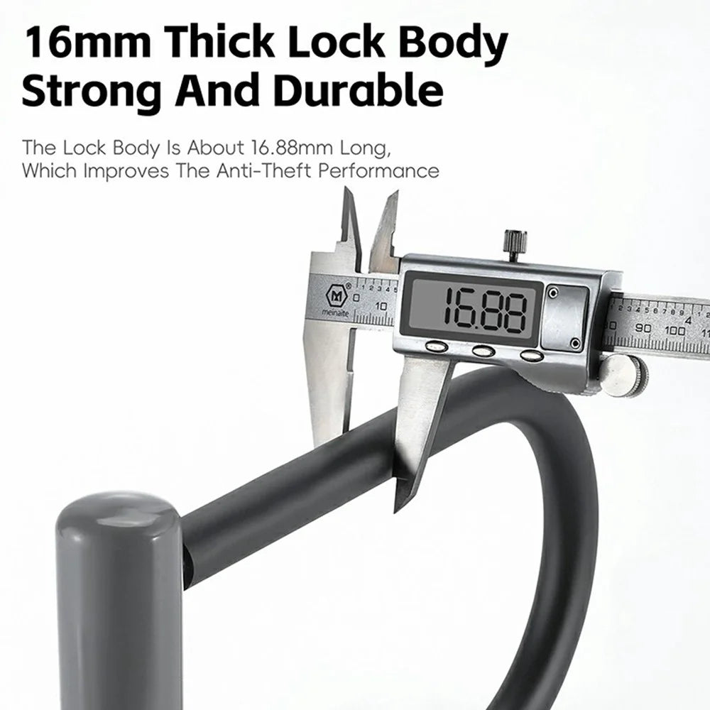 WEST BIKING YP0705109 Anti-Theft Bike Motorcycle Lock High Security U-Shape Door Lock with 2 Keys - 5