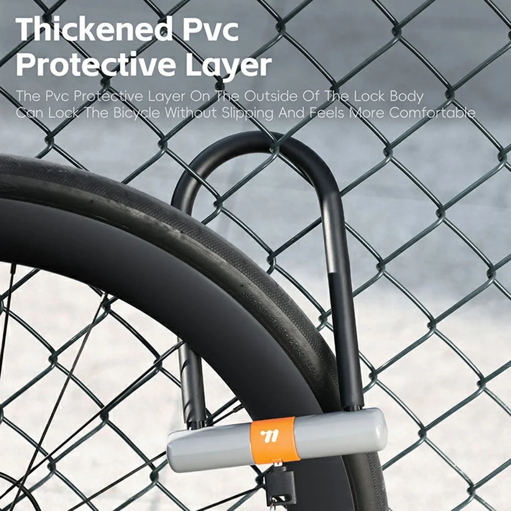WEST BIKING YP0705109 Anti-Theft Bike Motorcycle Lock High Security U-Shape Door Lock with 2 Keys - 7