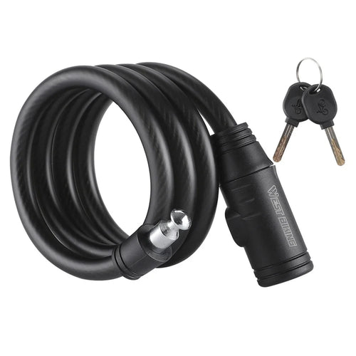 WEST BIKING YP0705113 Bicycle PVC Steel Cable Lock Anti-Theft Thickened MTB Road Bike Lock - 1