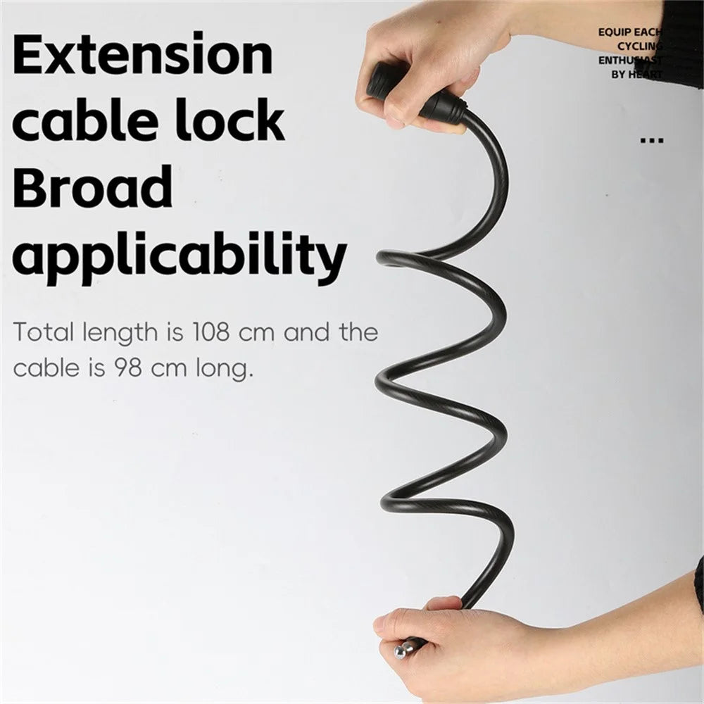 WEST BIKING YP0705113 Bicycle PVC Steel Cable Lock Anti-Theft Thickened MTB Road Bike Lock - 4