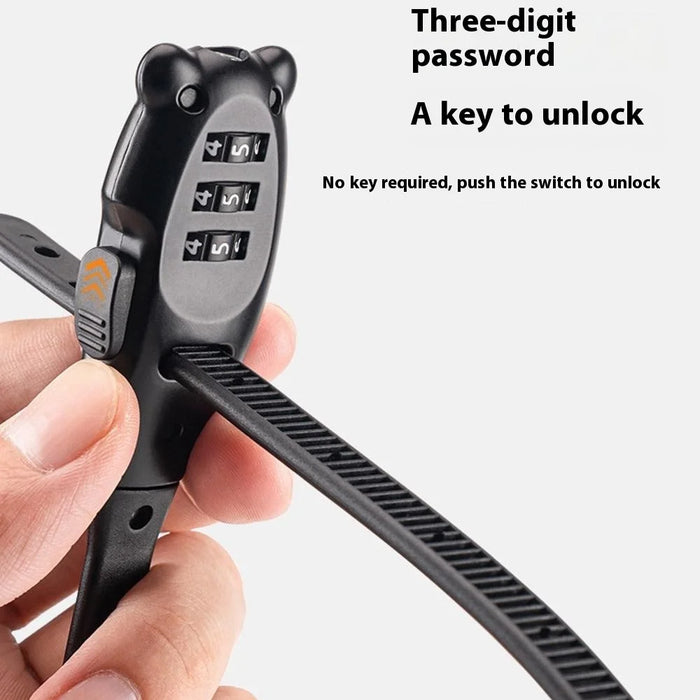 ROCKBROS 32180001002 54cm Anti Theft Cable Tie Lock for Motorcycle 3 Digits Password Portable Bike Lock - 3