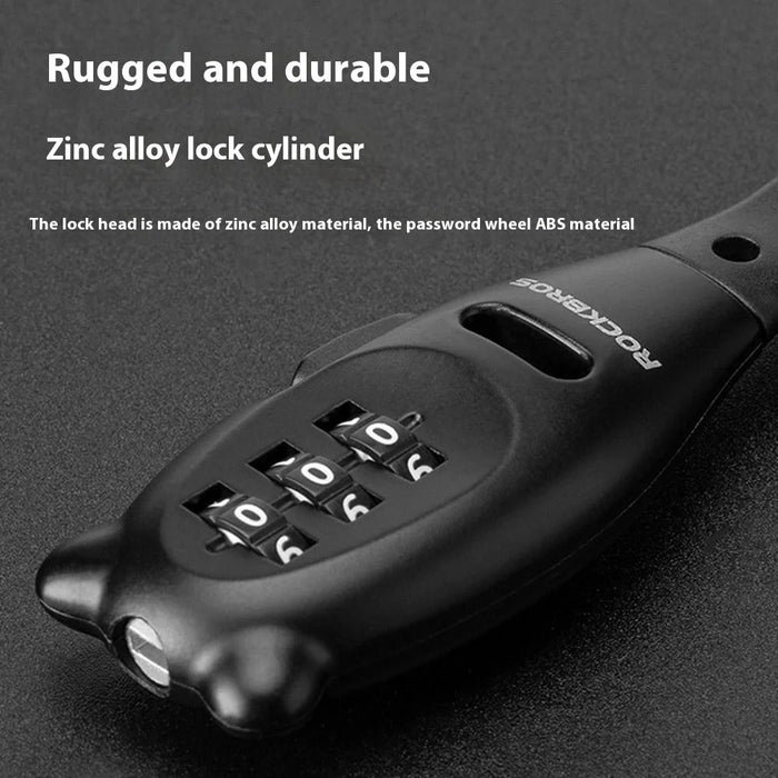 ROCKBROS 32180001002 54cm Anti Theft Cable Tie Lock for Motorcycle 3 Digits Password Portable Bike Lock - 6