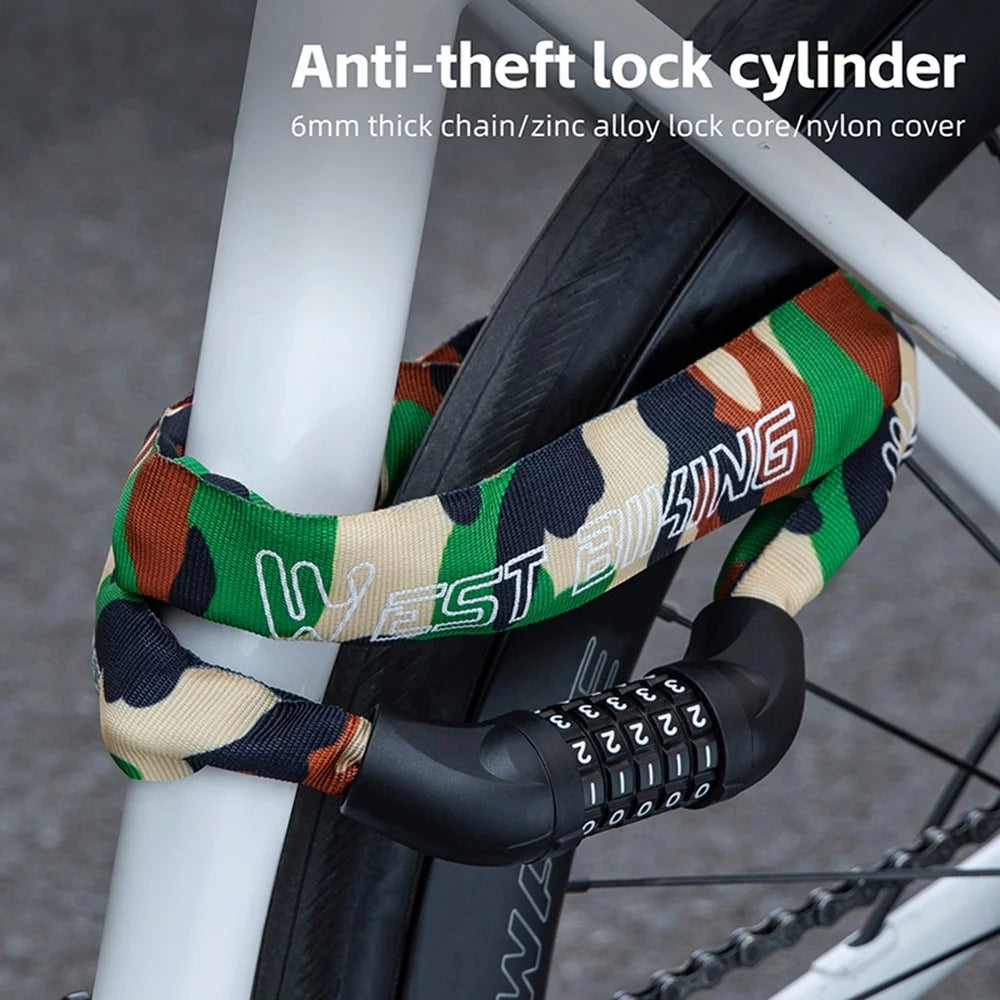 WEST BIKING YP0705119 100cm Anti Theft Chain Lock Extended Bike Lock Security Lock for Bicycle  /  Electric Bike  /  Scooter - 4