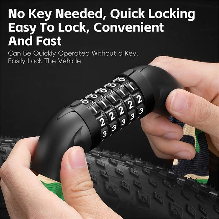 WEST BIKING YP0705119 Bicycle Anti Theft Chain Lock 5 Digit Combination Lock for Mountain Bike - Sky Blue - 5