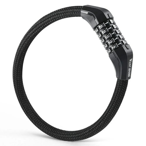 WEST BIKING YP0705121 Bicycle Electric Bike 5-Digit Combination Lock Steel Cable Anti-Theft Password Lock - Black - 1