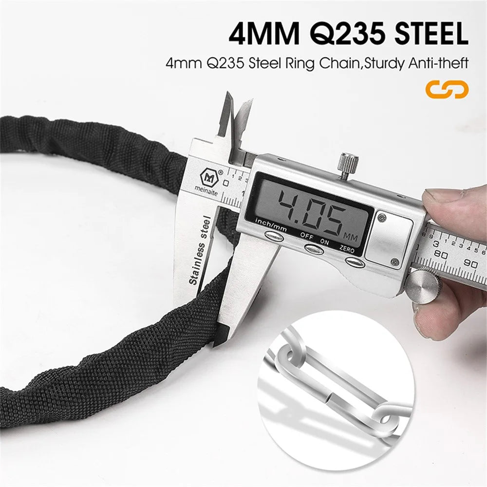 WEST BIKING 4 Digit Combination Bike Lock for Mountain Road Bicycle Anti Theft Chain Lock, 85cm Length - 7