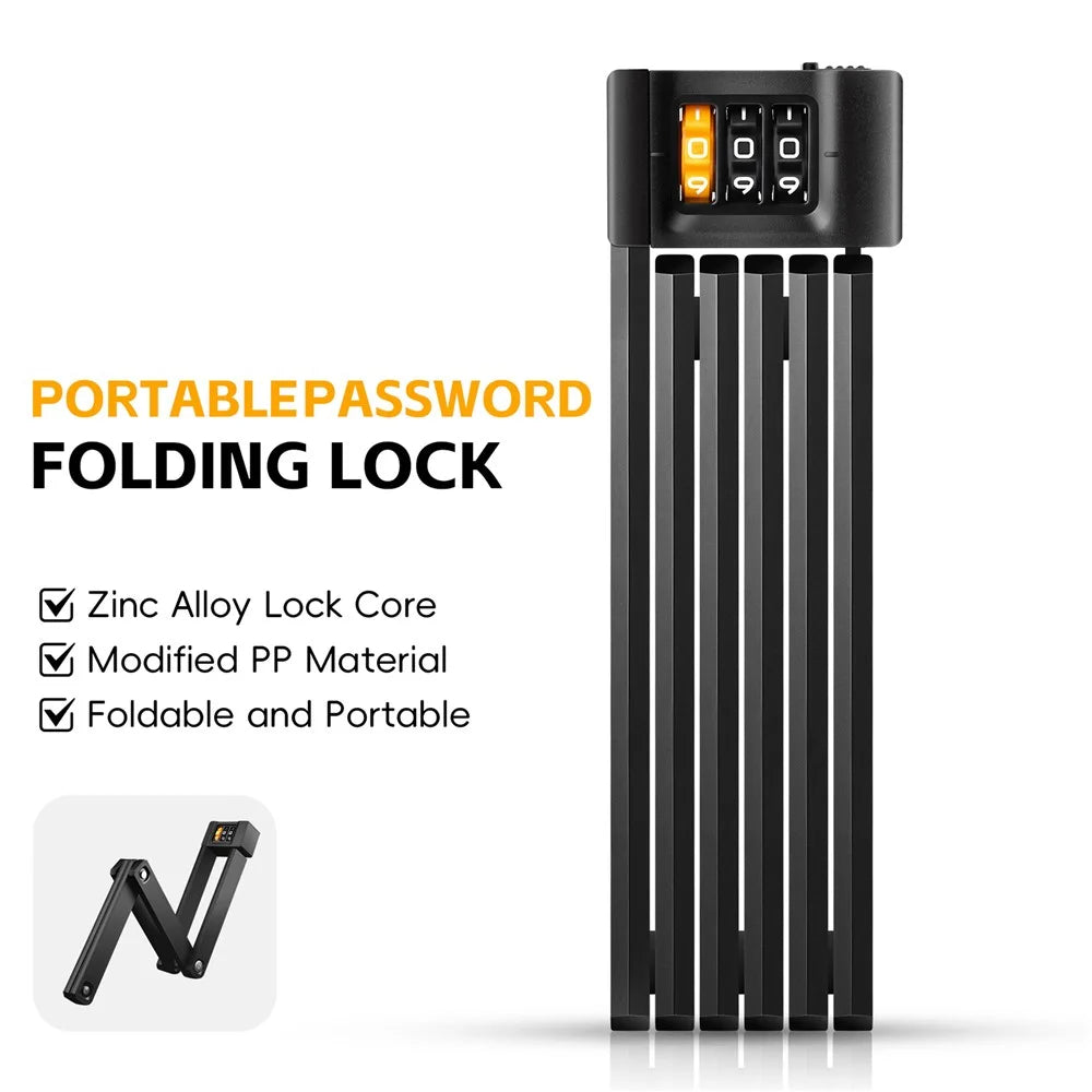 WEST BIKING YP0705123 For Bicycle Foldable Combination Lock Portable Anti Theft Security Lock for Mountain Road Bike - 3