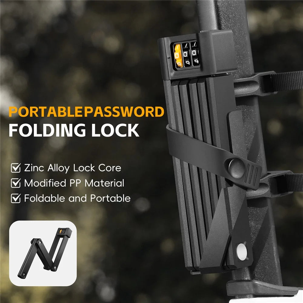 WEST BIKING YP0705123 For Bicycle Foldable Combination Lock Portable Anti Theft Security Lock for Mountain Road Bike - 5