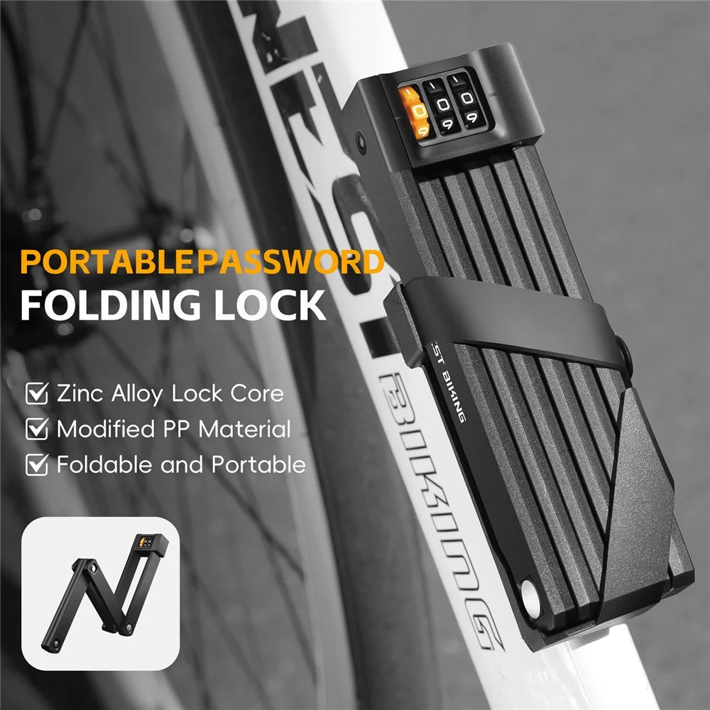 WEST BIKING YP0705123 For Bicycle Foldable Combination Lock Portable Anti Theft Security Lock for Mountain Road Bike - 6