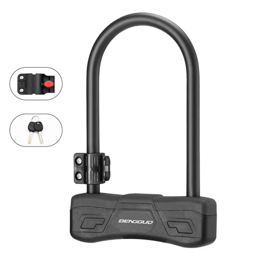 BENGGUO U Shape Anti Theft Lock for Bicycle / Electric Bike / Motorcycle Heavy Duty Alloy Steel Security Lock  - Black - 1