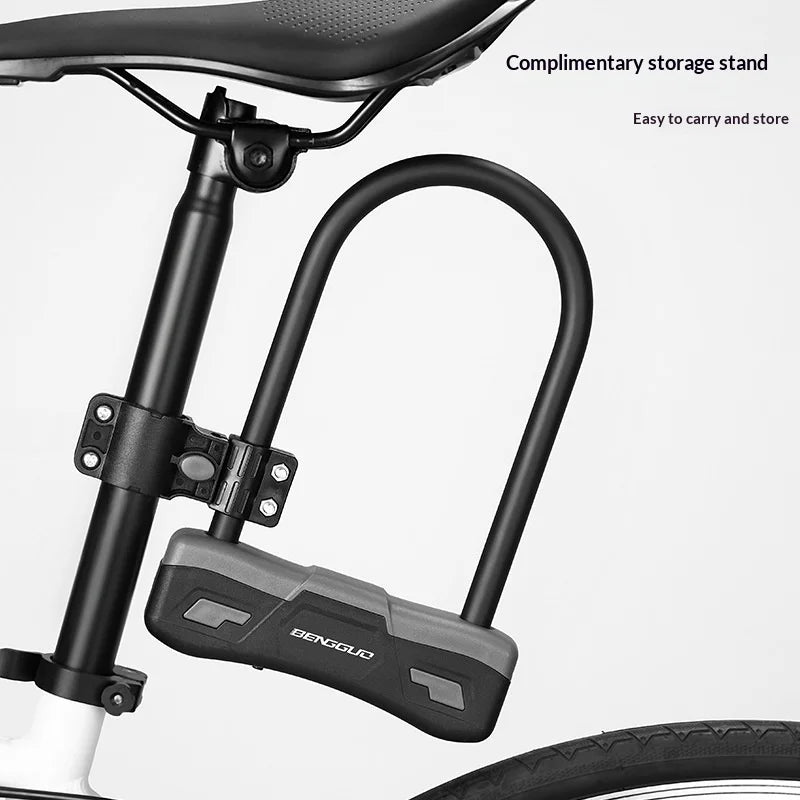 BENGGUO U Shape Anti Theft Lock for Bicycle / Electric Bike / Motorcycle Heavy Duty Alloy Steel Security Lock  - Black - 3