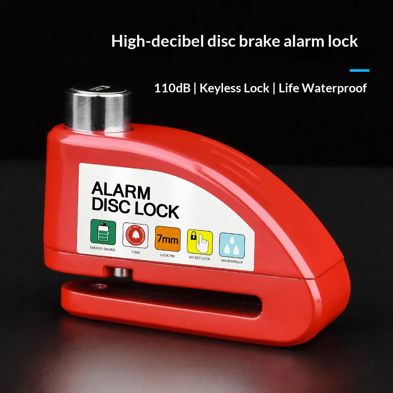 BENGGUO Bike Disc Brake Lock 110dB Alarm High Strength Aluminum Alloy Anti Theft Lock with 2 Keys - Black - 2