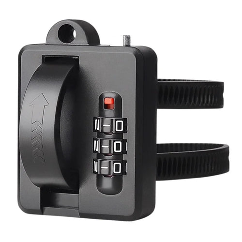 Helmet Combination Lock Universal PVC Portable Anti Theft Security Lock for Electric Motorcycle Scooter - Black - 1
