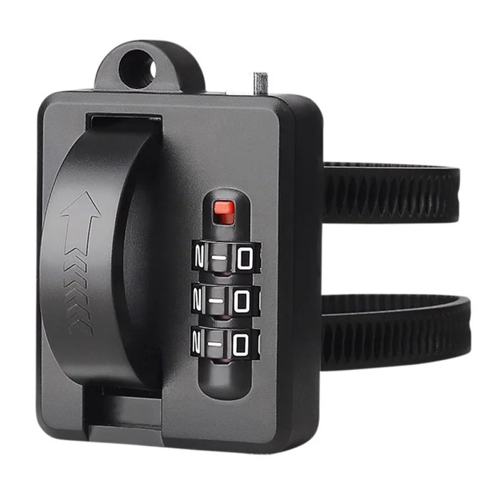 Helmet Combination Lock Universal PVC Portable Anti Theft Security Lock for Electric Motorcycle Scooter - Black - 1