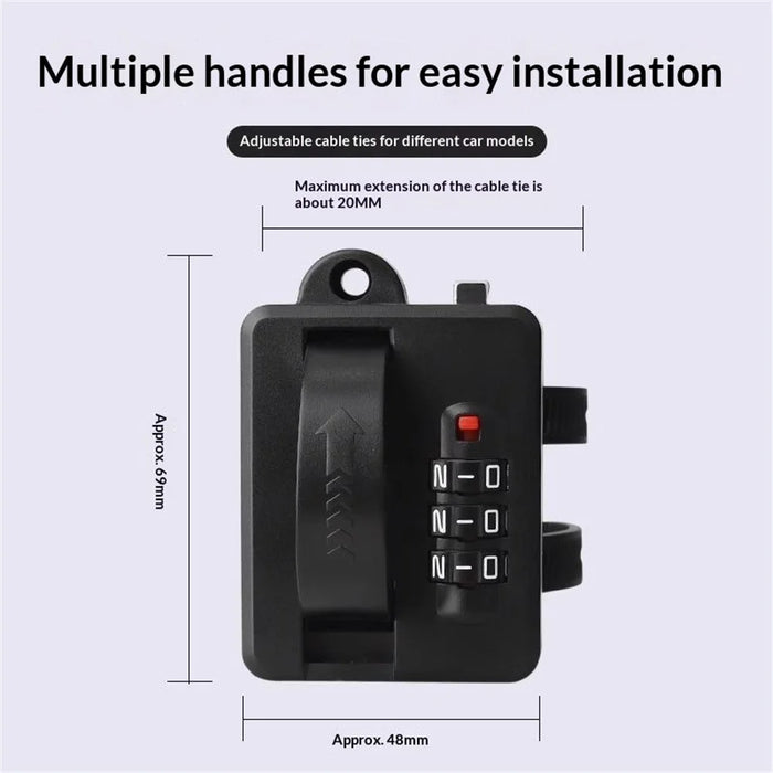 Helmet Combination Lock Universal PVC Portable Anti Theft Security Lock for Electric Motorcycle Scooter - Black - 6