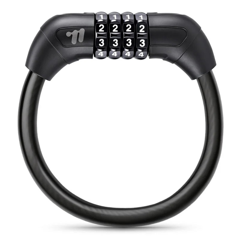 WEST BIKING YP0705134 4-Digit Combination Thicken Bike Cable Lock for Mountain Road Bike - Black - 1