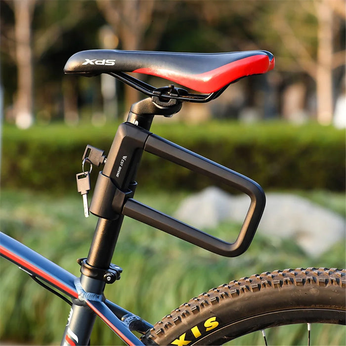 WEST BIKING Bike Anti-theft Waterproof U-Shape Alloy Lock Motorcycle MTB Road Bicycle Cycling Anti-Cut Security Lock - 5