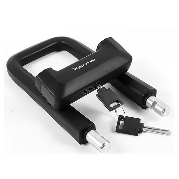 WEST BIKING Bike Anti-theft Waterproof U-Shape Alloy Lock Motorcycle MTB Road Bicycle Cycling Anti-Cut Security Lock - 7