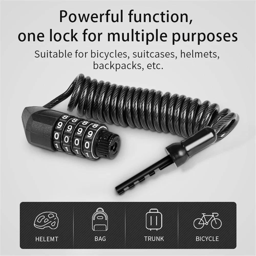 WEST BIKING YP0705063 Portable Helmet Lock 4 Digit Password Mini Anti-theft Bicycle Lock - 2