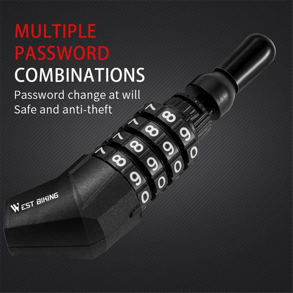WEST BIKING YP0705063 Portable Helmet Lock 4 Digit Password Mini Anti-theft Bicycle Lock - 4