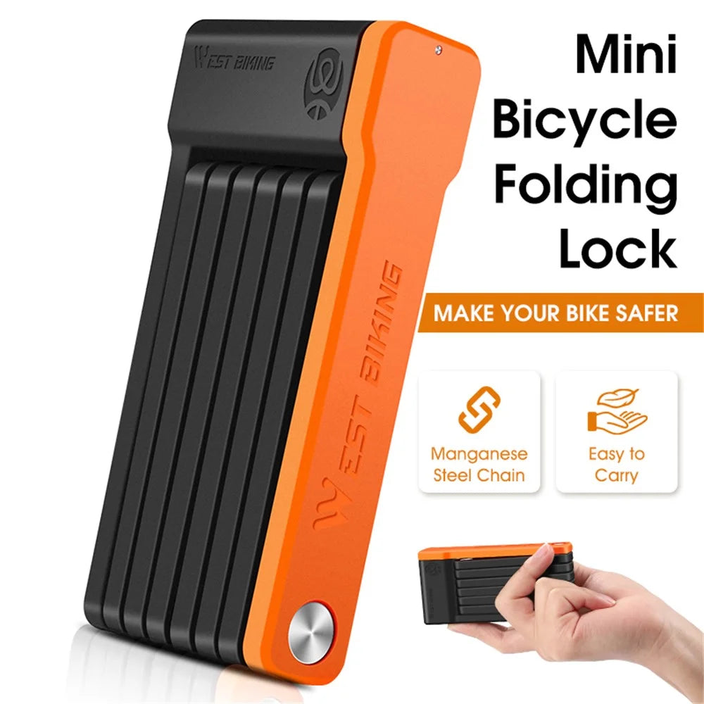 WEST BIKING YP0705071 Foldable Bicycle Lock Security Anti-theft Cycling Lock MTB Road Bicycle Scooter Electric Bike Chain Lock - 2