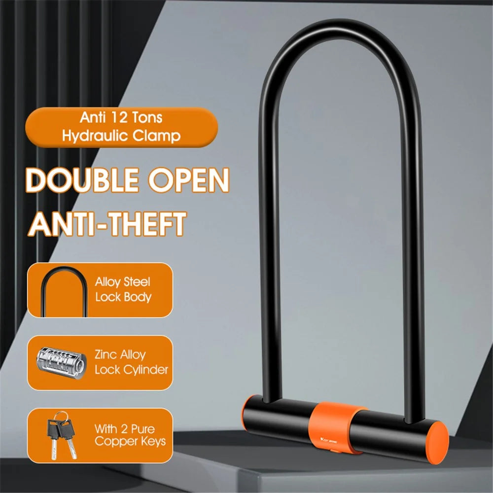 WEST BIKING YP0705073 Bike U Lock Water Resistant Bicycle Lock with Security Cable/Mounting Bracket/Keys for Bicycle Motorcycle - 2