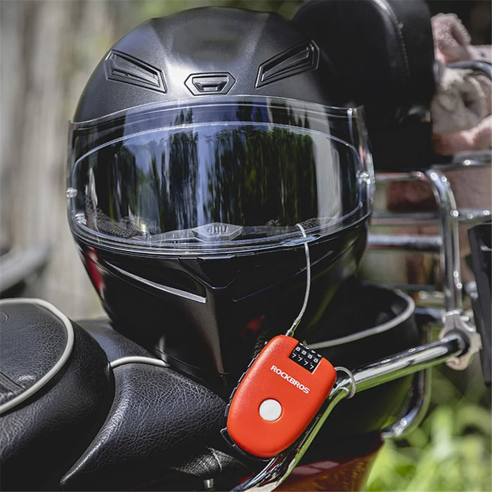 ROCKBROS 32420981001 Telescopic Chain Bicycle Code Lock Anti-theft Steel Wire Bike Lock Helmet Backpack Password Lock - 3