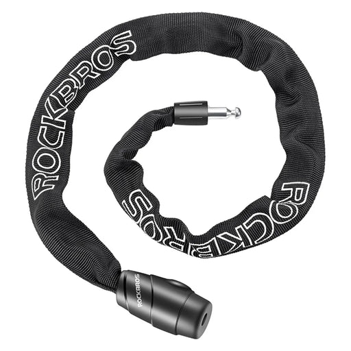 ROCKBROS Bicycle Chain Locks E-Bike Locks Heavy Duty Anti-Theft Bicycle Chain Lock with Keys Lock Chain for Motorcycle, MTB, Door, Gate, Fence, Grill (702 Key Version) - Black - 1