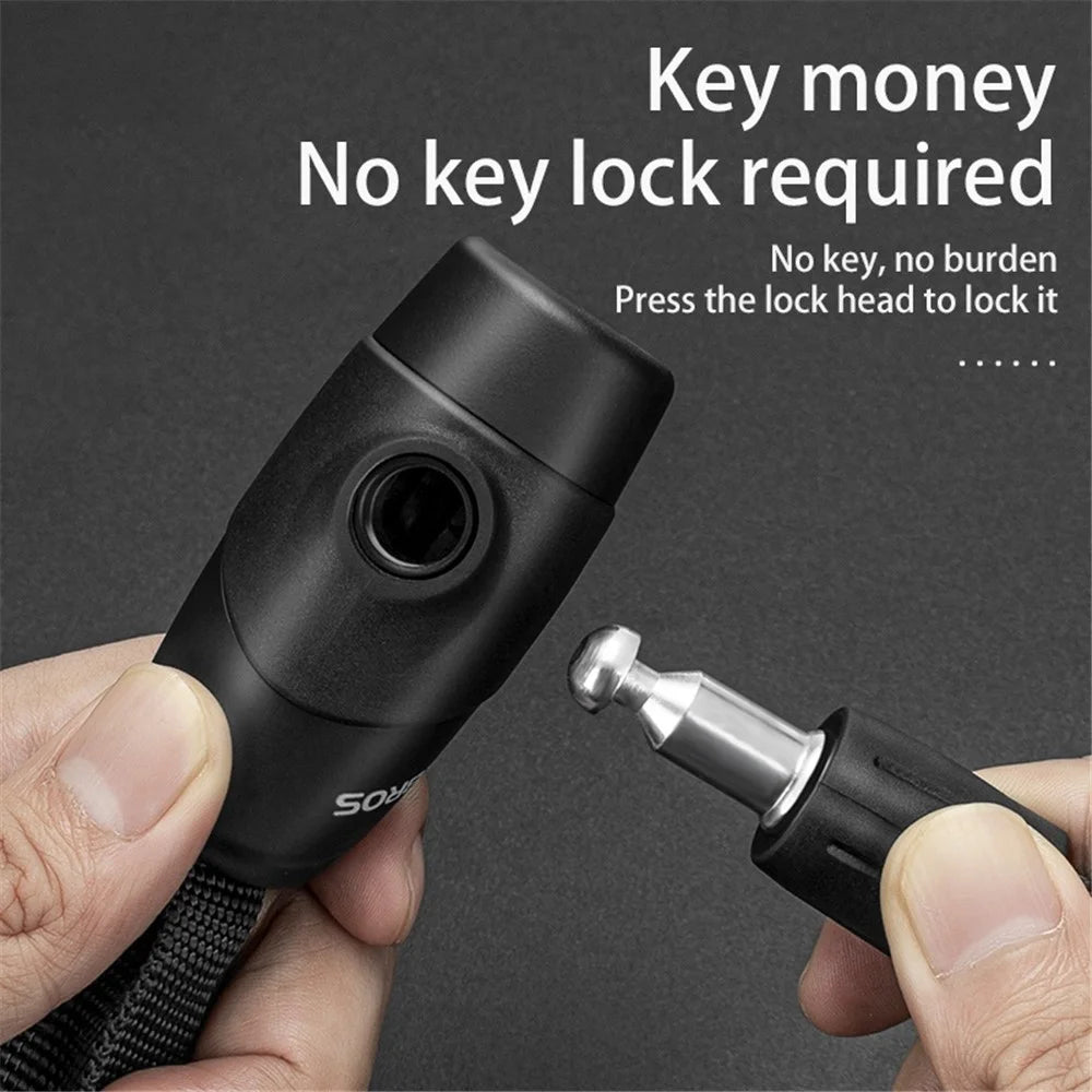 ROCKBROS Bicycle Chain Locks E-Bike Locks Heavy Duty Anti-Theft Bicycle Chain Lock with Keys Lock Chain for Motorcycle, MTB, Door, Gate, Fence, Grill (702 Key Version) - Black - 3